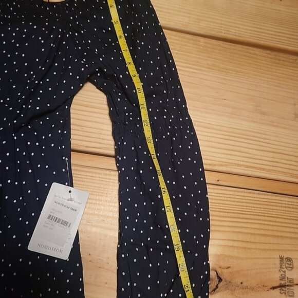 Angie Navy Blue Polka Dot Dress Long Sleeve Mid Length NWT Summer Spring Casual - Picture 8 of 9